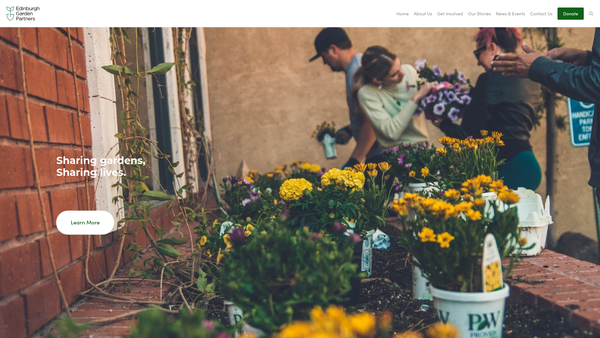 Screenshot of the Edinburgh Garden Partners website