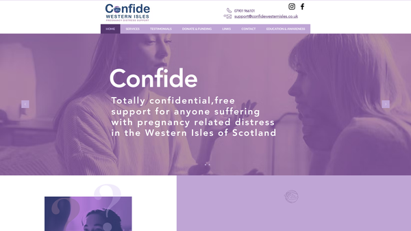 Screenshot of the Confide Western Isles Ltd website