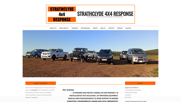Screenshot of the Strathclyde 4x4 Response website