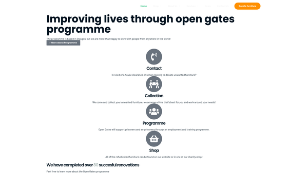 Screenshot of the Open Gates SCIO website