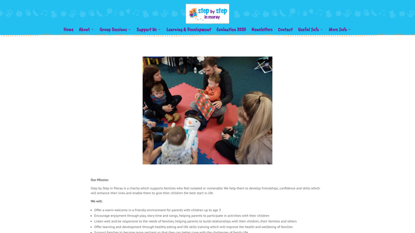 Screenshot of the Step by Step in Moray SCIO website