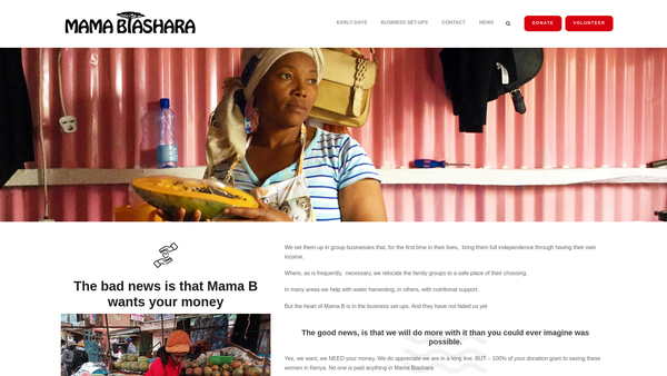Screenshot of the Mama Biashara website