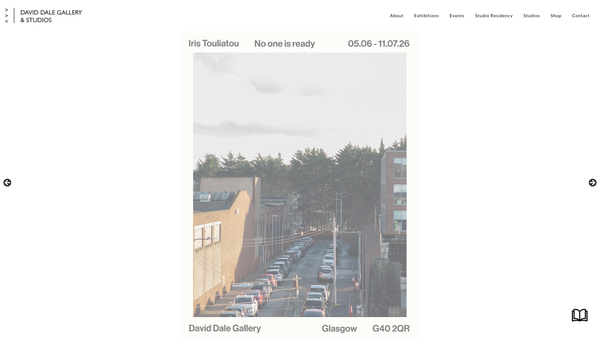 Screenshot of the David Dale Gallery and Studios website