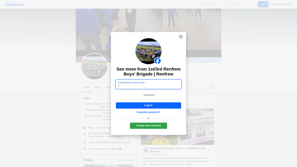 Screenshot of the 1st/3rd Renfrew Company, The Boys’ Brigade website