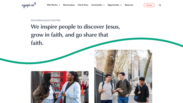 Screenshot of the Agapé Ministries Limited website