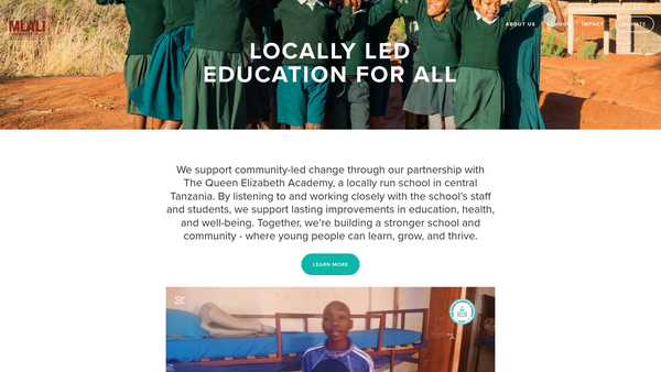 Screenshot of the Mlali Community Trust website