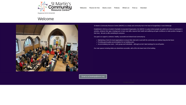 Screenshot of the St Martin's Community Resource Centre website