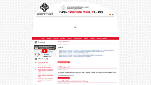 Screenshot of the The Romanian Orthodox Church in Glasgow website