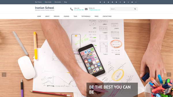 Screenshot of the Persian School of Aberdeen website
