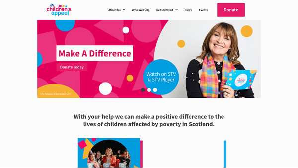 Screenshot of the STV Appeal website
