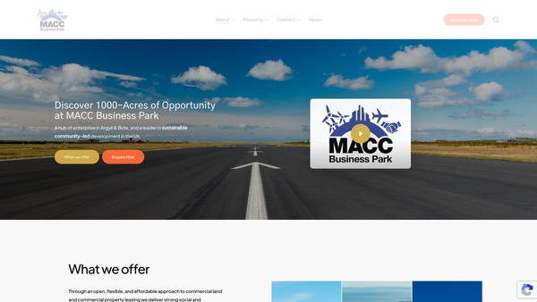 Screenshot of the Machrihanish Airbase Community Company website