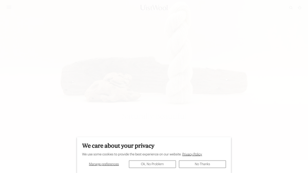 Screenshot of the Uist Wool Limited website