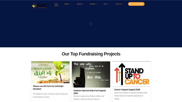 Screenshot of the Libyan Helping Hands website