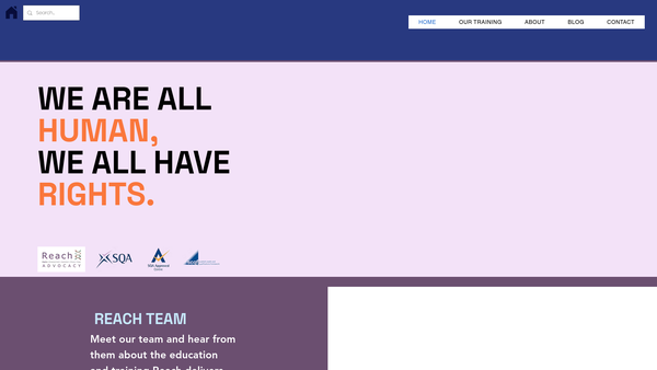 Screenshot of the REACH Advocacy Ltd website