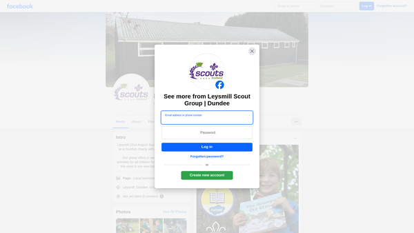 Screenshot of the Leysmill (31st Angus) Scout Group website