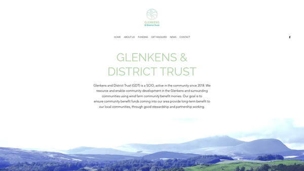 Screenshot of the Glenkens & District Trust website