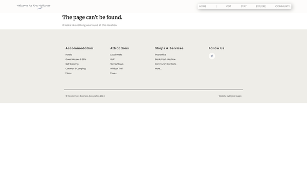 Screenshot of the Newtonmore Village Hall website