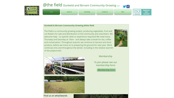 Screenshot of the Dunkeld and Birnam Community Growing website