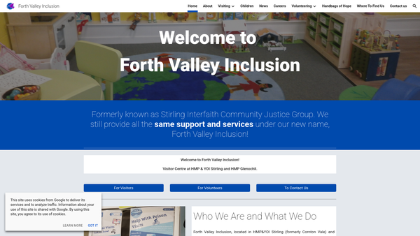 Screenshot of the Forth Valley Inclusion website