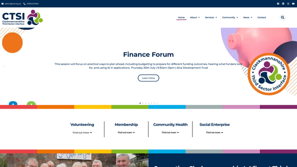 Screenshot of the Clackmannanshire Third Sector Interface Ltd website