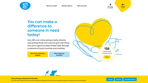 Screenshot of the Acts 435 website