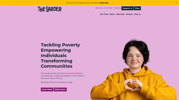 Screenshot of the The Larder West Lothian website