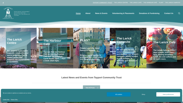 Screenshot of the Tayport Community Trust website