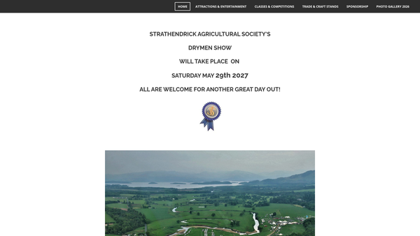Screenshot of the Strathendrick Agricultural Society website
