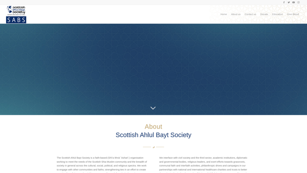 Screenshot of the Scottish Ahlul Bayt Society website