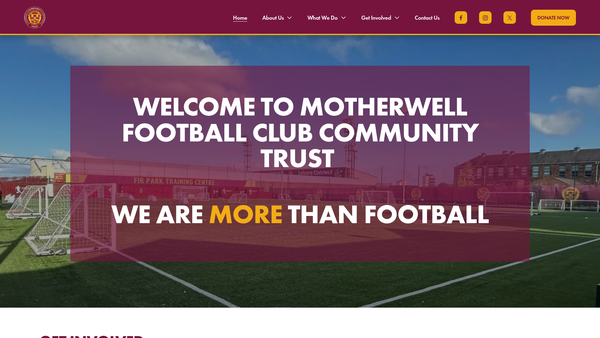 Screenshot of the Motherwell Football Club Community Trust website