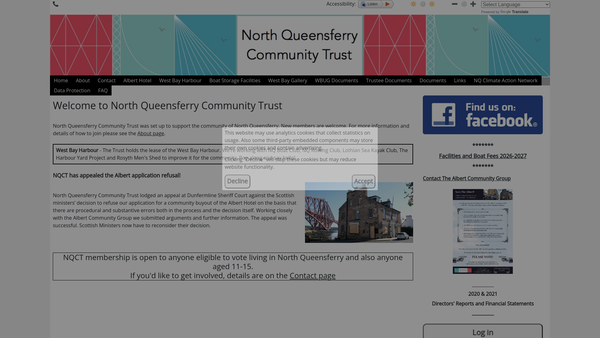 Screenshot of the North Queensferry Community Trust website
