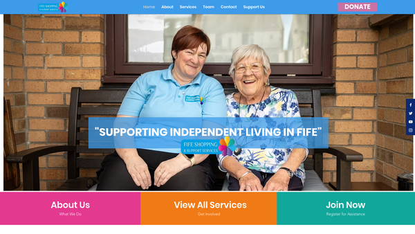 Screenshot of the Fife Shopping And Support Services Ltd website
