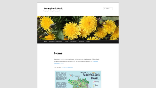 Screenshot of the Friends of Sunnybank Park SCIO website