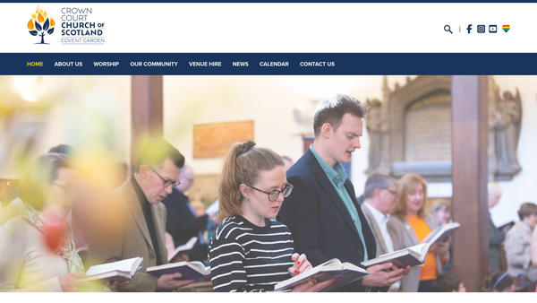 Screenshot of the Crown Court Church of Scotland London website