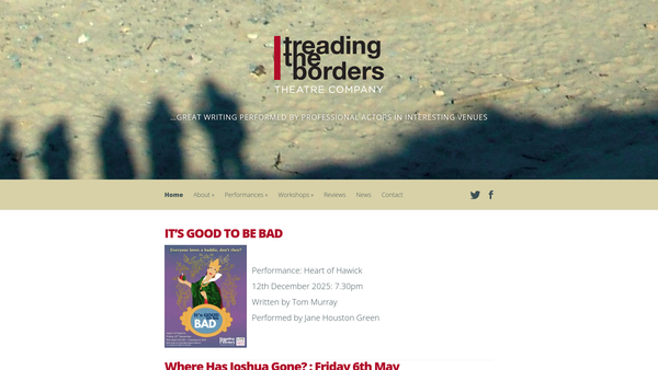 Screenshot of the Treading the Borders Theatre Company SCIO website