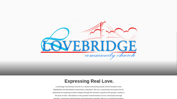 Screenshot of the Lovebridge Community Church website