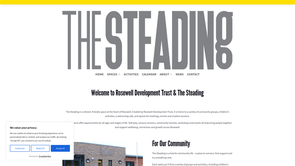 Screenshot of the Rosewell Development Trust Community Company Ltd website