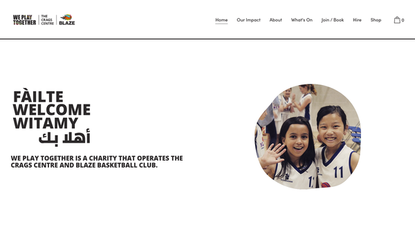 Screenshot of the We Play Together SCIO website