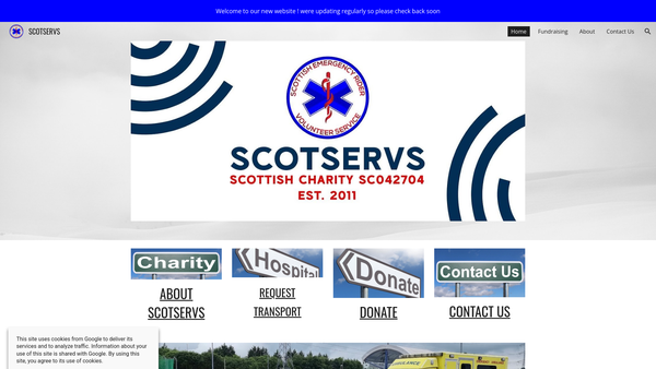 Screenshot of the Scottish Emergency Rider Volunteer Service website