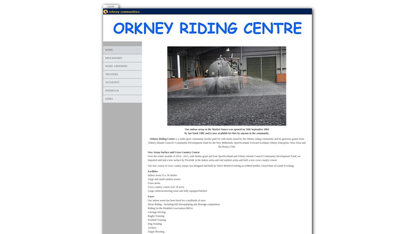 Screenshot of the Orkney Riding Centre website