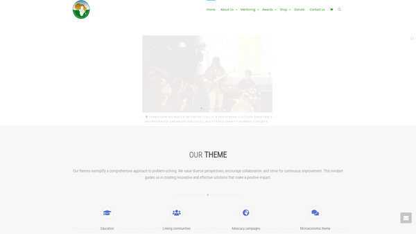 Screenshot of the Transforming Africa Initiative - TAI website