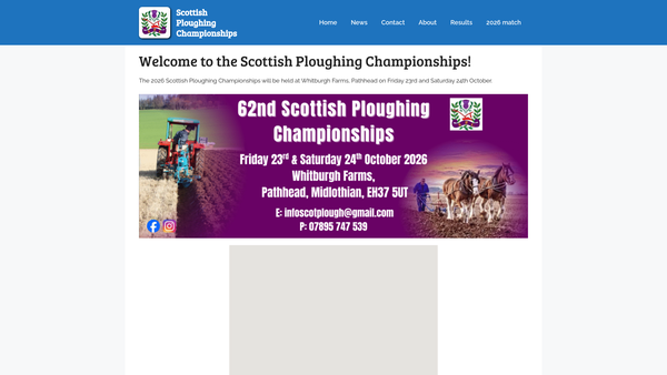 Screenshot of the Ploughing Championships (Scotland) Limited website