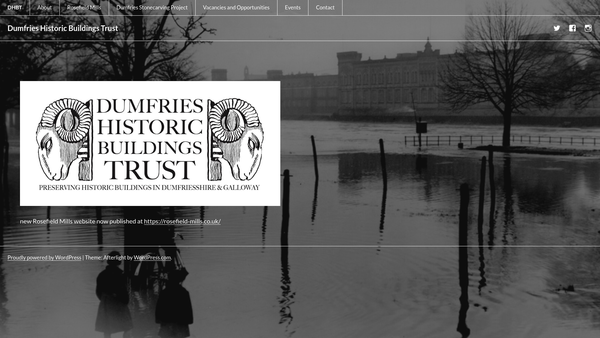 Screenshot of the Dumfries Historic Buildings Trust website