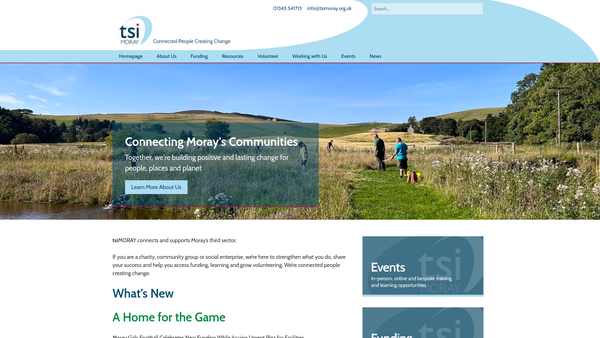 Screenshot of the Third Sector Interface Moray website