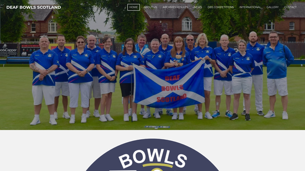 Screenshot of the Deaf Bowls Scotland website
