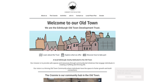 Screenshot of the Edinburgh Old Town Development Trust website