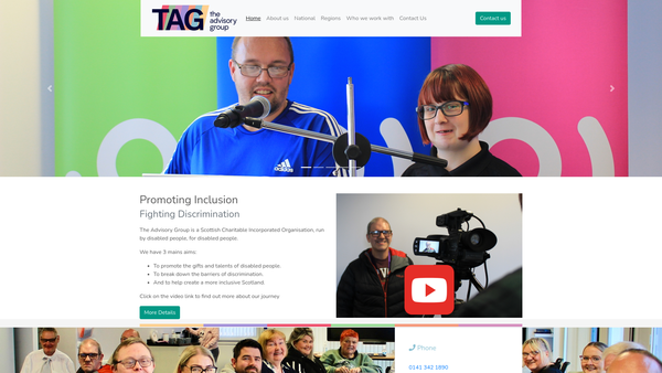 Screenshot of the The Advisory Group website