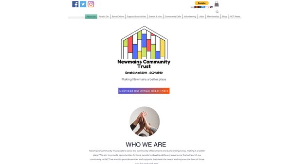 Screenshot of the Newmains Community Trust Ltd website