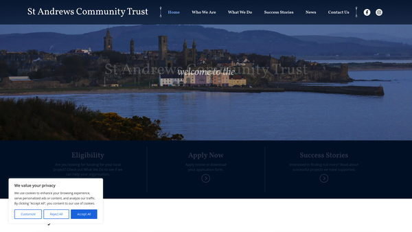 Screenshot of the St Andrews Community Trust website