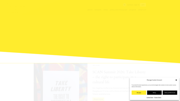 Screenshot of the Scottish Contemporary Art Network website